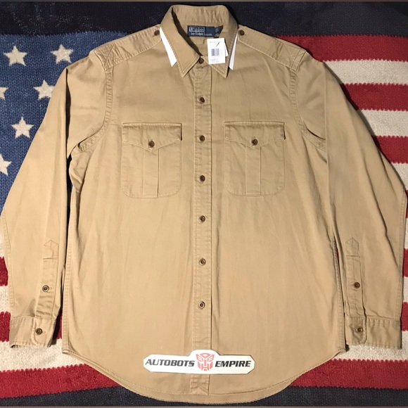 Vintage Ralph Lauren Polo RLPC Sportsman FISHING DOG HUNTING Shirt L Rlx Rod Usa - Picture 2 of 14